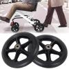 Wheelchair Caster Wheel Black/Grey, 1 Pair Solid Tires Front Wheel With Bearing, 6" 7" 8" Lightweight Caster Replacement Rollator Accessories, Suitable For Handicapped Wheelchairs view 1