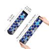 ZISHAK Blue Hexagons And Diamond Print Comfortable Straight Tube Socks,Ideal For Sports And Leisure Activities, Blue Hexagons and Diamond, One size view 2