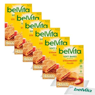 Belvita Breakfast Soft Bakes Strawberry Filled 250g - 6 Pack
