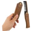 MAGICLULU Wooden Comb Folding Beard Comb Natural Horn Green Sandalwood Small Portable 10.5x3.2cm for Men Travel Grooming view 3