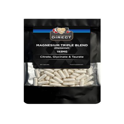 AW Magnesium Triple Complex | 60 High Strength Magnesium Complex Capsules with Magnesium Citrate (400mg) Magnesium Glycinate (400mg) & Magnesium Taurate (200mg) per Serving | Non-GMO & Filler Free