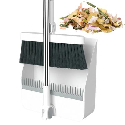 Shurzzesj Broom and Dustpan Set with Long Handle, 180 Degree Rotatable Camping Dustpan Indoor and Shovel, and Dustpan Combo, Upright Dustpan, Broom and Dustpan Set