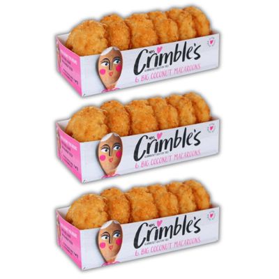 Mrs Crimbles Gluten Free Macaroons Chocolate And Coconut (3x195g Coconut (18 Macaroons In Total))