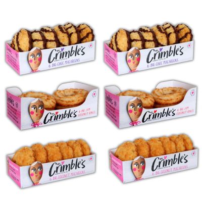 Mrs Crimbles Gluten Free Macaroons Chocolate And Coconut (6x195g Mixed (Chocolate, Jam Coconut & Coconut - 2 Each))
