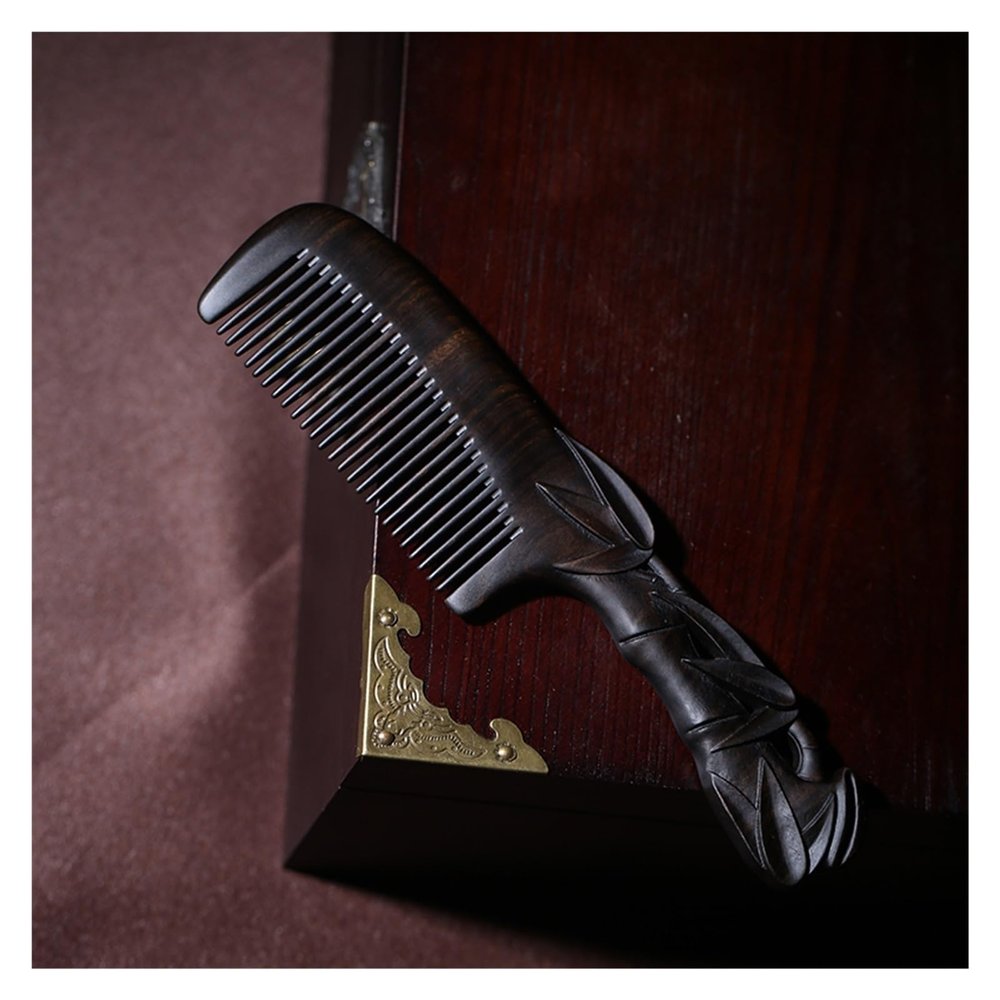 WANSLO Hair Comb Household Fine-tooth Comb Chinese Retro Style Comb Bathroom Shower Comb With Handle Design Hair Straightener