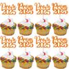 24 Pack Prom 2024 Graduation Cupcake Toppers Glitter 2024 Prom College Cupcake Picks for Congrats 2024 Graduation Class of 2024 Theme School Party Cake Decoration Supplies Orange view 1