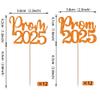 24 Pack Prom 2024 Graduation Cupcake Toppers Glitter 2024 Prom College Cupcake Picks for Congrats 2024 Graduation Class of 2024 Theme School Party Cake Decoration Supplies Orange view 2