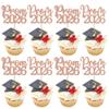 24 Pack Prom 2024 Graduation Cupcake Toppers Glitter 2024 Prom College Cupcake Picks for Congrats 2024 Graduation Class of 2024 Theme School Party Cake Decoration Supplies Rose Gold view 1