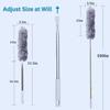 Extendable Feather Duster with 100-inch Telescopic Long Handle Microfiber Duster, Cleaning High Ceilings, Cobwebs, Fans, Cars - Washable and Bendable view 3