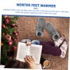 2 Pairs Electric Warm Shoes Foot Heater Ladies Boots Winter USB Thermal Shoes Heated Boots for Women Heated Slippers Women Foot Warmer Boot Ankle Warmer Fluff Miss Desk Christmas/759 (Color : Greyx2p view 2
