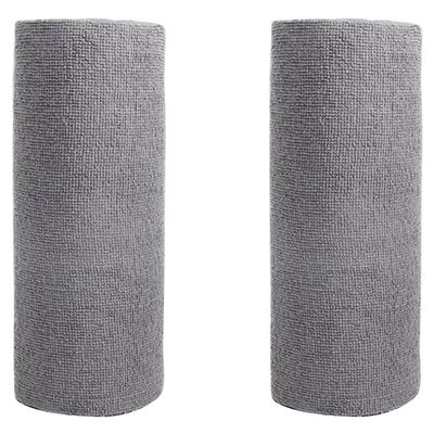 Rordigo Reusable Cleaning Wipe Microfiber Towel Rolls Dish Rags Wash Paper Towel Replacement, Gray
