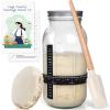 TISEMENT 64oz Sourdough Starter Kit,Pro Extra Large Capacity Sourdough Starter Jar Glass with Silicone Spatula,Thermometer,Feeding Band,Great Sourdough Bread Baking Supplies & Baking Gifts for Women. view 1