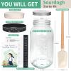 TISEMENT 64oz Sourdough Starter Kit,Pro Extra Large Capacity Sourdough Starter Jar Glass with Silicone Spatula,Thermometer,Feeding Band,Great Sourdough Bread Baking Supplies & Baking Gifts for Women. view 2