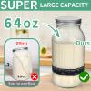 TISEMENT 64oz Sourdough Starter Kit,Pro Extra Large Capacity Sourdough Starter Jar Glass with Silicone Spatula,Thermometer,Feeding Band,Great Sourdough Bread Baking Supplies & Baking Gifts for Women. view 3