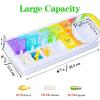 CSTDE Weekly Pill Box Organiser, Large Pill Organiser 2 Times a Day, Travel Tablet Medication Box with Push Button Design for Vitamin, Fish Oil, Supplements view 2