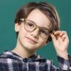 HrreBro Children's Blue Light Blocking Glasses Fashion Goggles TR90 Square Frame Prevent Eye Fatigue Computer Glasses,F view 2