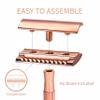 Bambaw Single Blade Razor for Women, Metal Safety Razor Women for a Luxurious Wet Shave Experience, Ideal for of All Skin Types, Suitable for Full Body, No Blade Included (Rose Gold) view 3