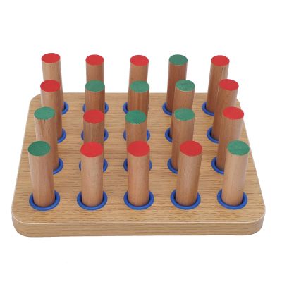 Asixxsix 20 Hole Wooden Pegboard for Finger Dexterity Exercises, Hand T Herapy Peg Board, Improve Fine Motor Coordination, Finger Dexterity, Concentration and Increase Reactionary Speed