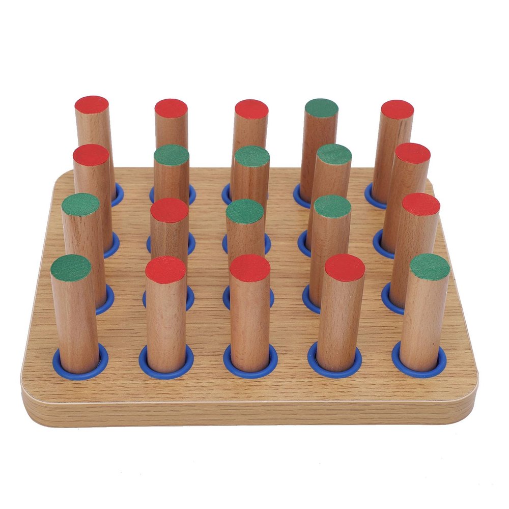 Asixxsix 20 Hole Wooden Pegboard for Finger Dexterity Exercises, Hand T Herapy Peg Board, Improve Fine Motor Coordination, Finger Dexterity, Concentration and Increase Reactionary Speed