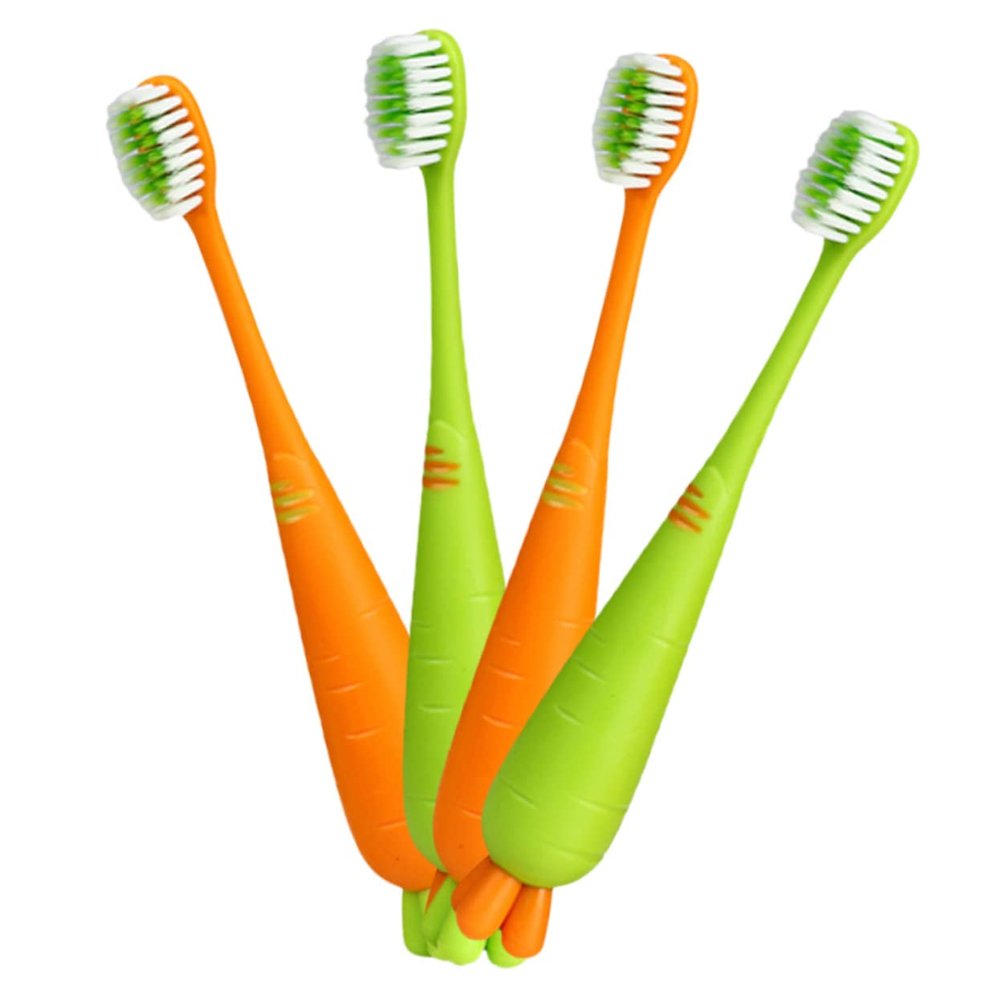 MAGICLULU 4pcs Cartoon Extra Soft Boy Girl Toothbrush Manual Ergonomic Boys and Girls Toothbrush for Years First Brush
