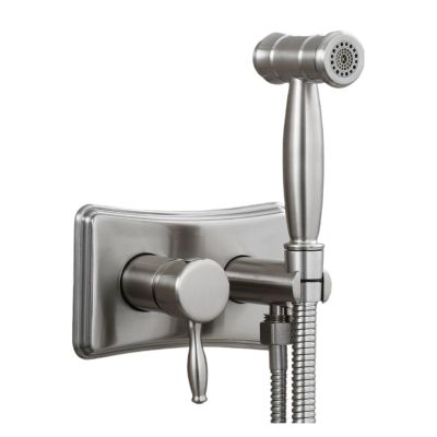 ZHCHAO Toilet Sprayer Toilet Faucet Set Wall-Mounted Handheld Hot and Cold Mixer Faucet (Color : Argento, Size : Uniform Size)