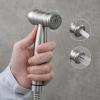 ZHCHAO Toilet Sprayer Toilet Faucet Set Wall-Mounted Handheld Hot and Cold Mixer Faucet (Color : Argento, Size : Uniform Size) view 4