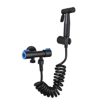 ZHCHAO The Portable Bidet Nozzle Is Equipped With A Single Cold Water Shower 1-2-in-1 Angle Valve (Color : Argento, Size : Light Grey)