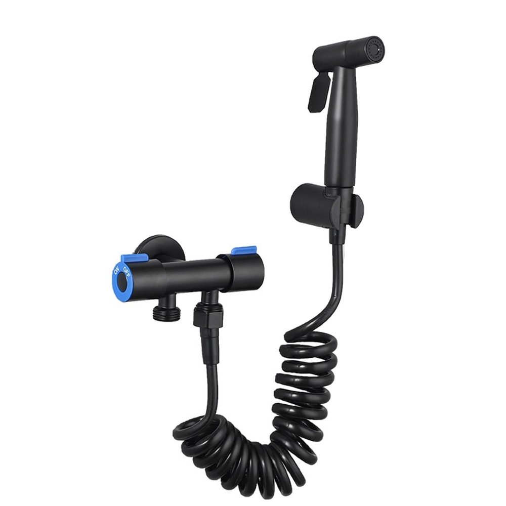 ZHCHAO The Portable Bidet Nozzle Is Equipped With A Single Cold Water Shower 1-2-in-1 Angle Valve (Color : Argento, Size : Light Grey)