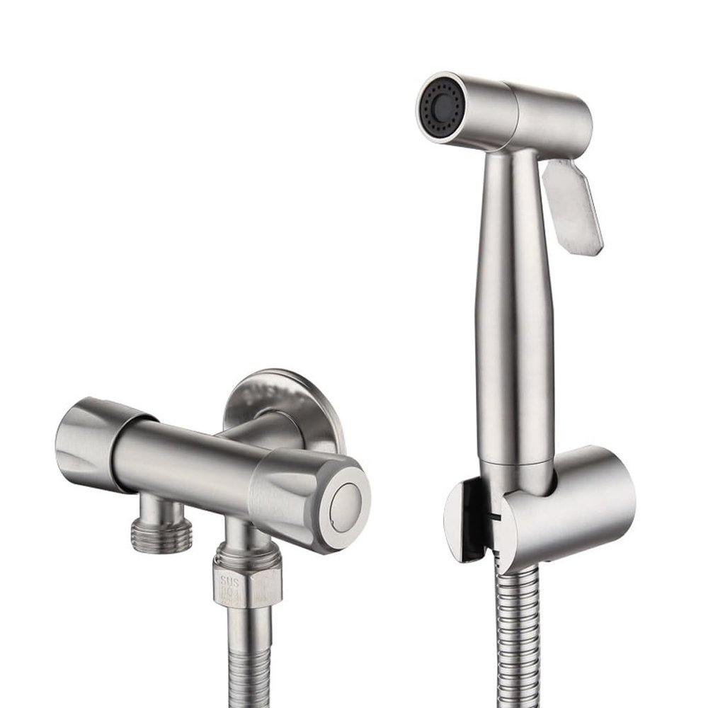 ZHCHAO Toilet Faucet Portable Bidet Injector Set Shower Pair of Outlet Valves