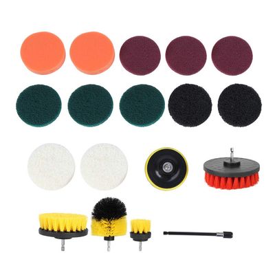 18Pcs Electric Drill Brush Set Power Scrubber Brush, Power Scrub Pad, Drill Brush Attachment for Efficient Deep - Ideal for Homeowners, DIY Enthusiasts, and Professionals