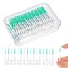 220 Pieces Silicone Interdental Brushes, Dual-Use Silicone Dental Picks, Green Dental Brushes Floss Picks for Braces Oral Cleaning view 1