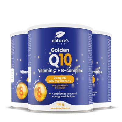 Nature's Finest Golden Q10, Vitamin C and B Complex, 3 x 150 g