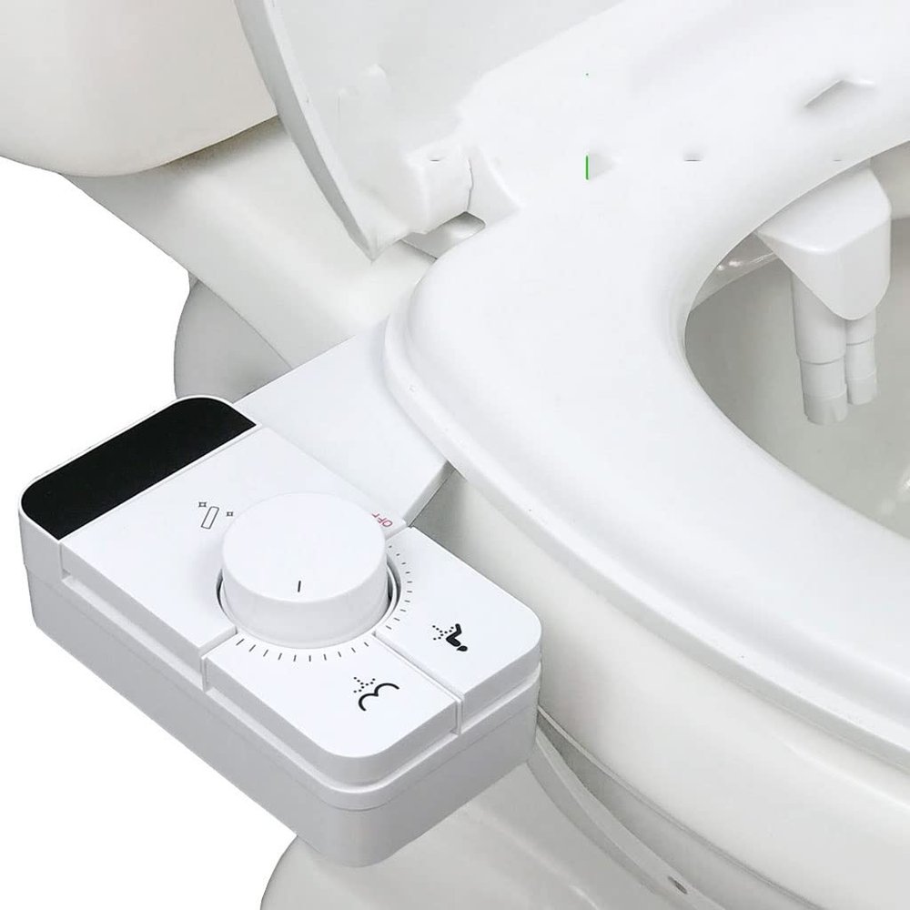 ZHCHAO Bidet For Toilet Seat Attachment Non-electric Slim Bidet Fitting Self Cleaning Nozzles