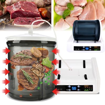 LNNLOO Commercial Meat Tumbler Marinator Machine, Vacuum Pickling/with 7L Roller, Time Display/0-10 Hour Timer, Fast Pickled, For Chicken Burger Bacon/home/commercial,7L