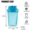 Toced 400ml Protein Shaker Bottle with Mixball, Leak-Proof Gym Shaker Cup, BPA-Free Plastic Blender Bottle for Pre Workout & Fitness Supplements (Blue) view 2