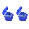 ISTOVO 2X Dark Blue Denture Case, with Strainer, Denture Bath Box False Teeth Storage Box with Basket Net Container Holder view 1