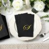 100 Pcs Black Napkins Monogram Black and Gold Paper Hand Towels for Bathroom Disposable Mongrammed Foil Letter Napkins Decorative Dinner Paper Towels for Bathroom Wedding Party(S) view 2