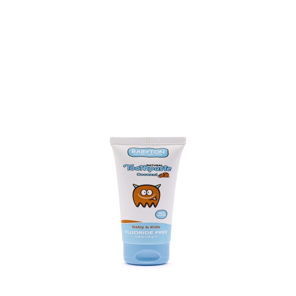 Babyton Natural Toothpaste - Tropical Flavor, Safe for Babies and Kids, Free from SLS/Fluoride/Parabens, 50ml (Coconut)