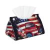 4th of July Patriotic Us Flag Printed Tissue Box Cover | Stylish Leather Tissue Paper Holder for Home Hotel Car Office Decor view 1