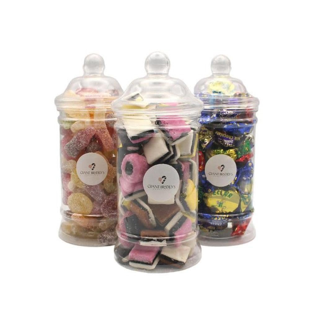 3 Jar Sweet Gift Set - Pre-Selected Fruit Jellies - Spearmint Chews - Treacle Toffees