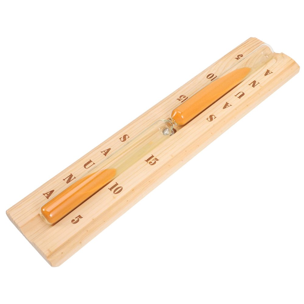 TOPBATHY Wooden Hourglass Timer 15-minute Glass Tube Sauna Timer Reusable Hourglass for Sauna Room Bath Time Measurement Single Pack