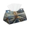 Ocean Sailboat Printed Tissue Box Cover | Stylish Leather Tissue Paper Holder for Home Hotel Car Office Decor view 1