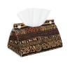 African Mud Cloth Tribal 1 Printed Tissue Box Cover | Stylish Leather Tissue Paper Holder for Home Hotel Car Office Decor view 1