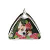 Tropical Flower and Corgi 2 Printed Tissue Box Cover | Stylish Leather Tissue Paper Holder for Home Hotel Car Office Decor view 2