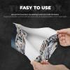 Blue Eyed Snow Leopard Printed Tissue Box Cover | Stylish Leather Tissue Paper Holder for Home Hotel Car Office Decor view 3