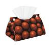 Basketball Orange Printed Tissue Box Cover | Stylish Leather Tissue Paper Holder for Home Hotel Car Office Decor view 1