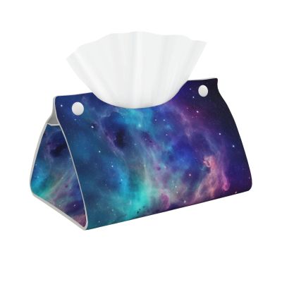 Galaxy Printed Tissue Box Cover | Stylish Leather Tissue Paper Holder for Home Hotel Car Office Decor