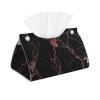 Black Rose Gold Marble Printed Tissue Box Cover | Stylish Leather Tissue Paper Holder for Home Hotel Car Office Decor view 1
