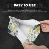 Blue Flower Yellow Floral Pattern Printed Tissue Box Cover | Stylish Leather Tissue Paper Holder for Home Hotel Car Office Decor view 3