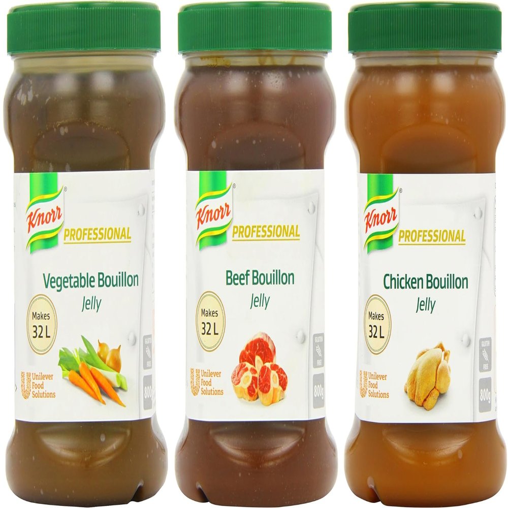 Knorr Bundle - BEEF, CHICKEN, VEGETABLE Jelly Bouillon - 3 x 800gm